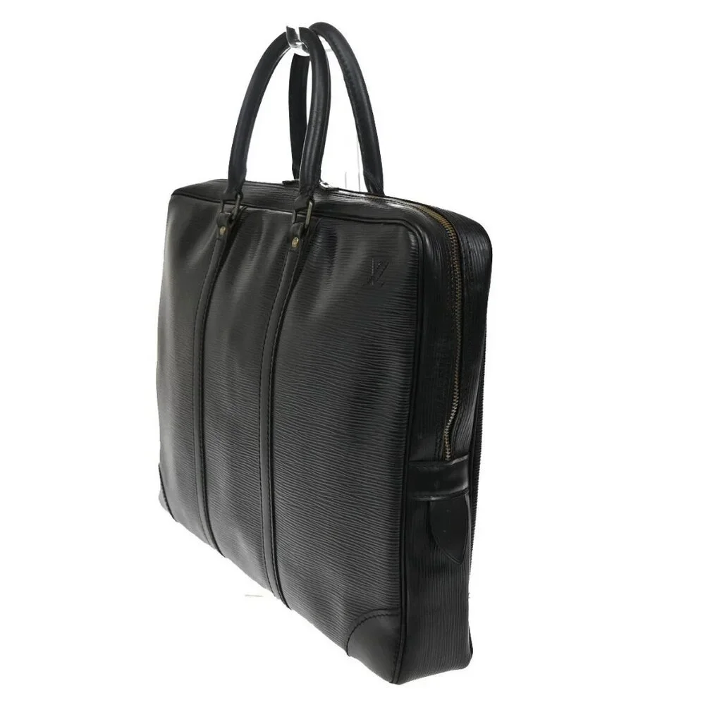 LOUIS VUITTON Porte Documents Voyage Briefcase Hand Bag Epi Black M54472 67EE792